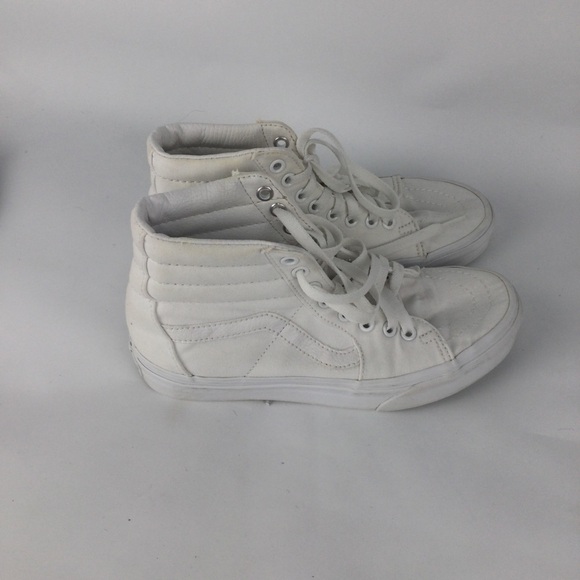 Vans‎ SK8 Hi White High-Top Sneakers womens size 7 - Picture 1 of 5